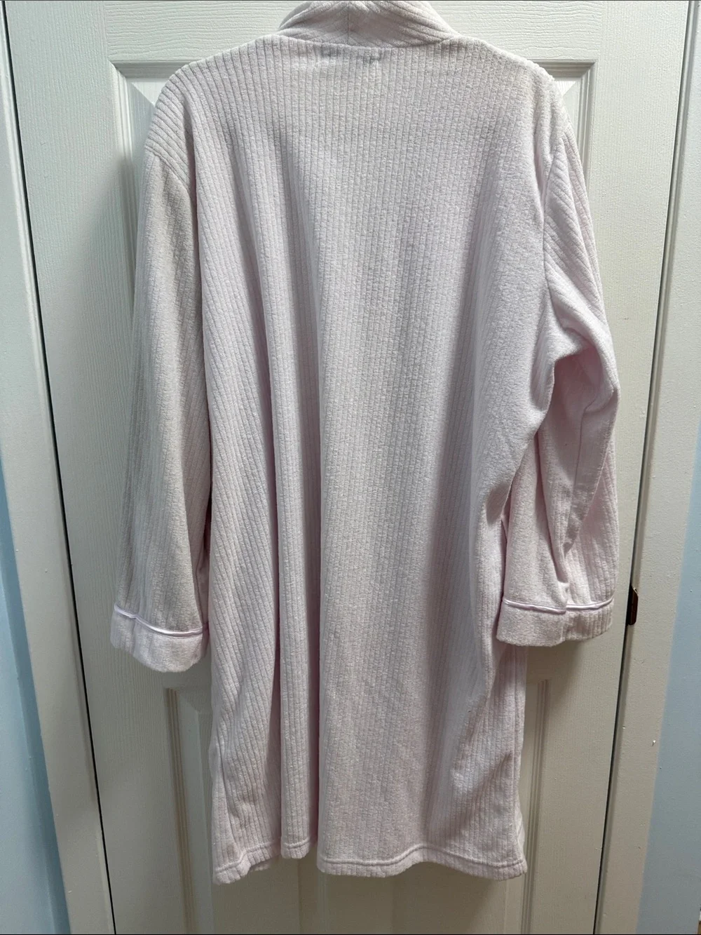 Miss Elaine Light Pink Smocked Zip Robe with Tassel Pull